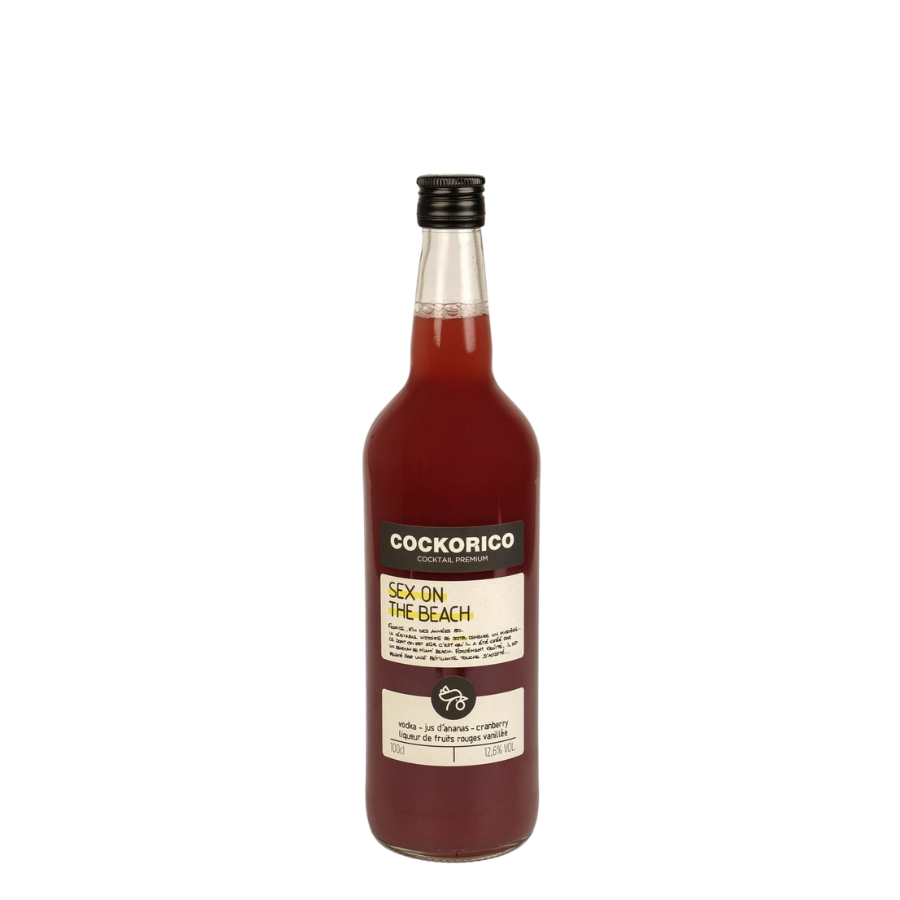 Cocktail prêt à boire recette SEX ON THE BEACH par Cockorico en 1 litre bouteille en verre perdu | MAISON COCKTAIL