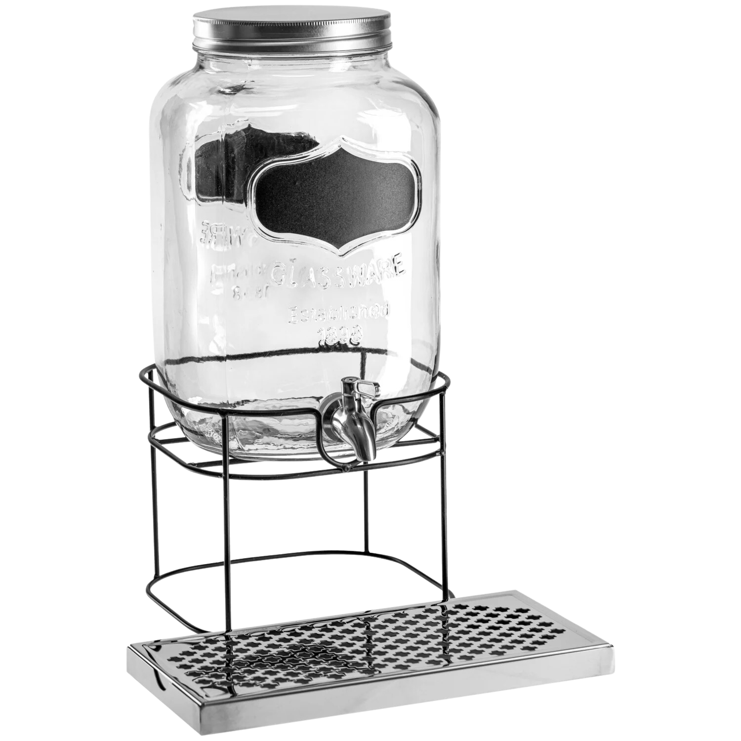 Distributeur de boissons type Masson Jar Américaine avec support et égouttoir - MAISON COCKTAIL