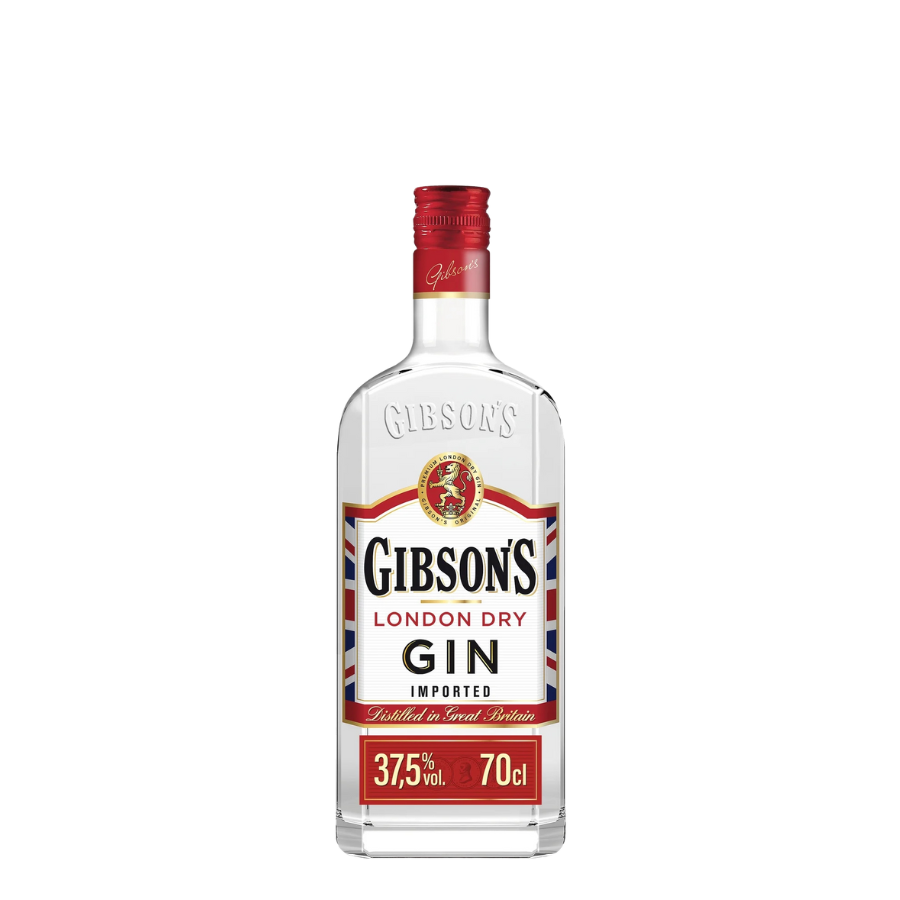 Bouteille de gin GIBSON'S 37,5% 70 cl vue de face LONDON DRY GIN | MAISON COCKTAIL