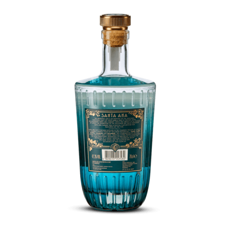 Gin Santa Ana 70 cl vue de dos bouteille art déco - MAISON COCKTAIL