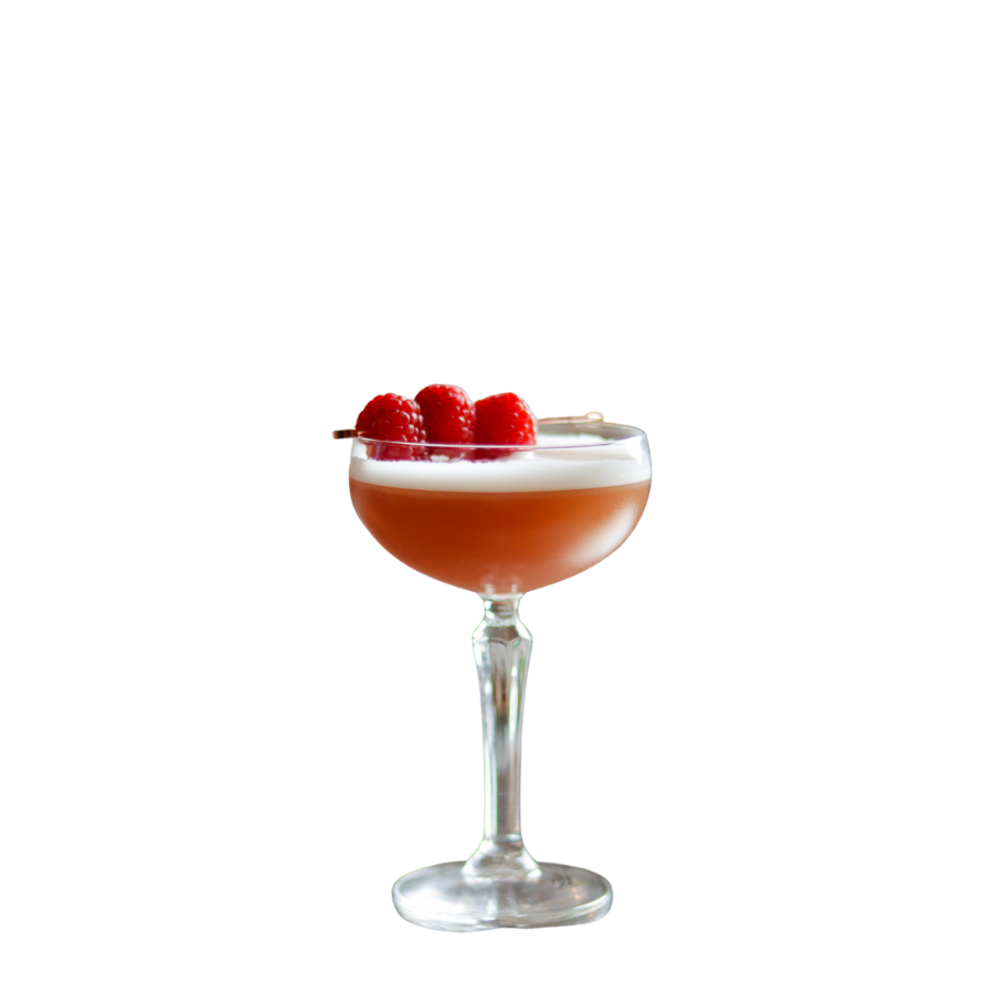 Vue cocktail French Martini dans un verre à cocktail - MAISON COCKTAIL