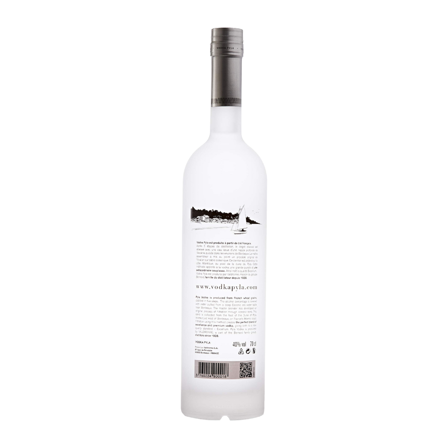 Vodka Pyla Originale vue étiquette dos - MAISON COCKTAIL